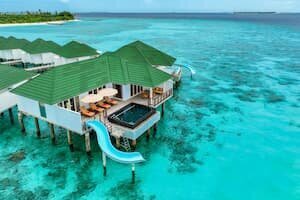 Water Villa with private pool and slide into the lagoon