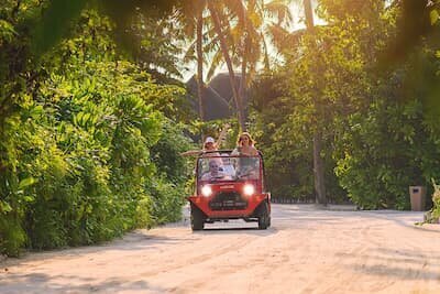 Rent-a-Moke electric car at Siyam World