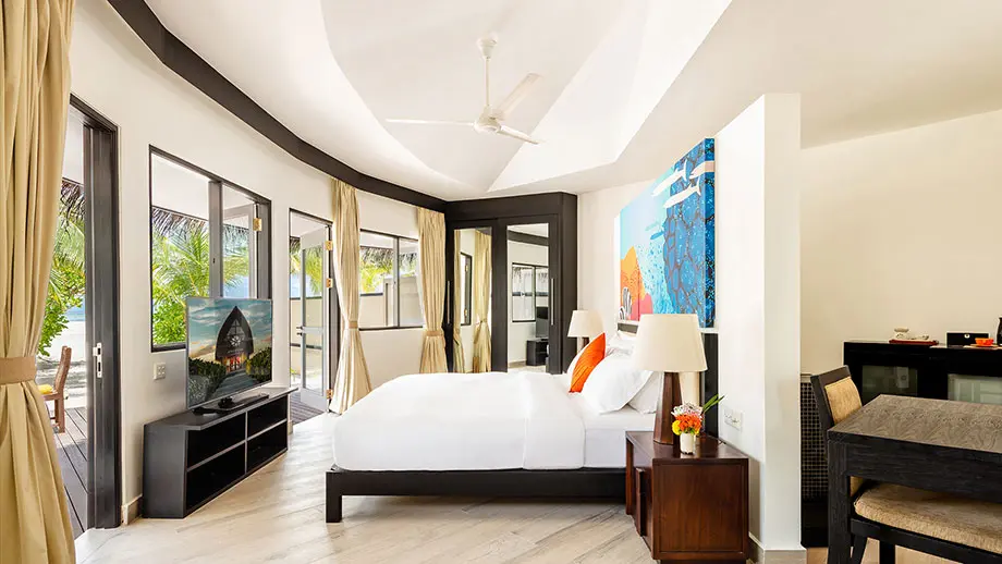 Beachfront Villa terrace and beach access