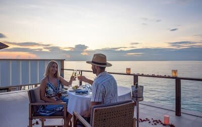 V-Deck floating dining experience at sunset