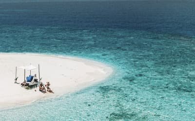 Private sandbank picnic set up for two near Coco Bodu Hithi