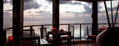 Tsuki Japanese restaurant and sushi bar above the ocean at Coco Bodu Hithi