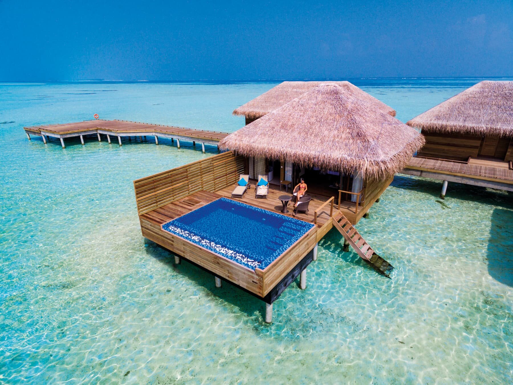 Lagoon Suite with Pool at Cocoon Maldives, private pool on the overwater deck